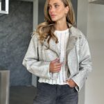 Вкорочена косуха з еко шкіри