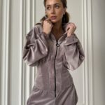 Комбінезон велюровий  з корсетом